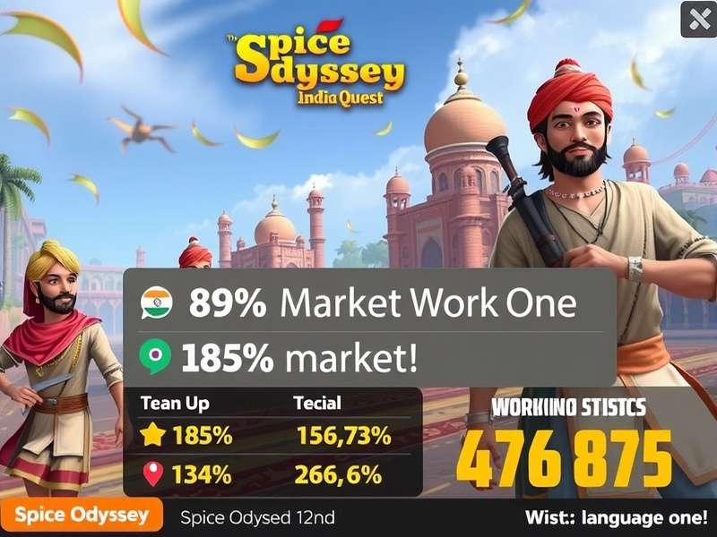 Spice Odyssey India Quest gameplay screenshot showing vibrant Indian market scene